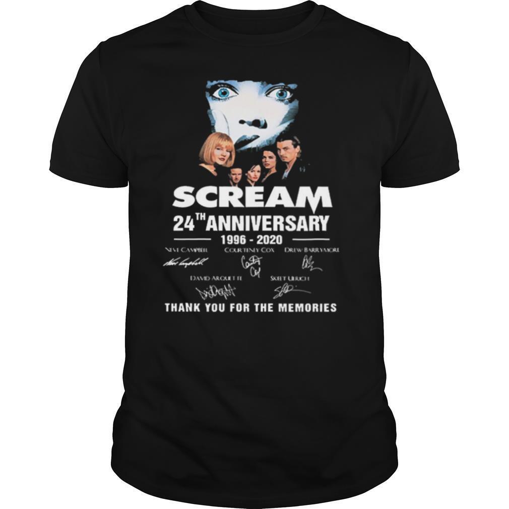 Scream 24th Anniversary 1996 2020 Thank You For The Memories Signatures shirt