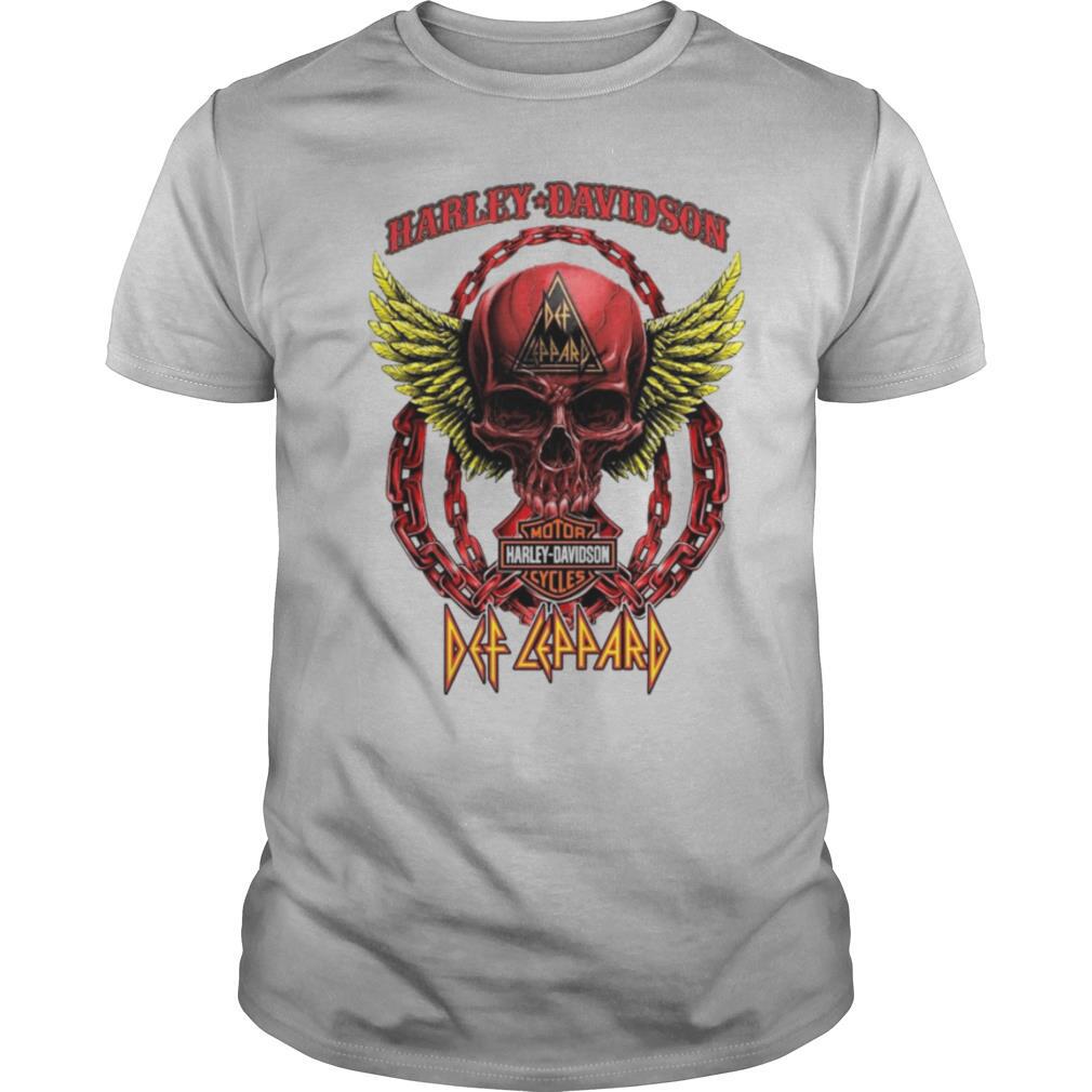 Skull Harley Davidson Motorcycles Def Leppard shirt