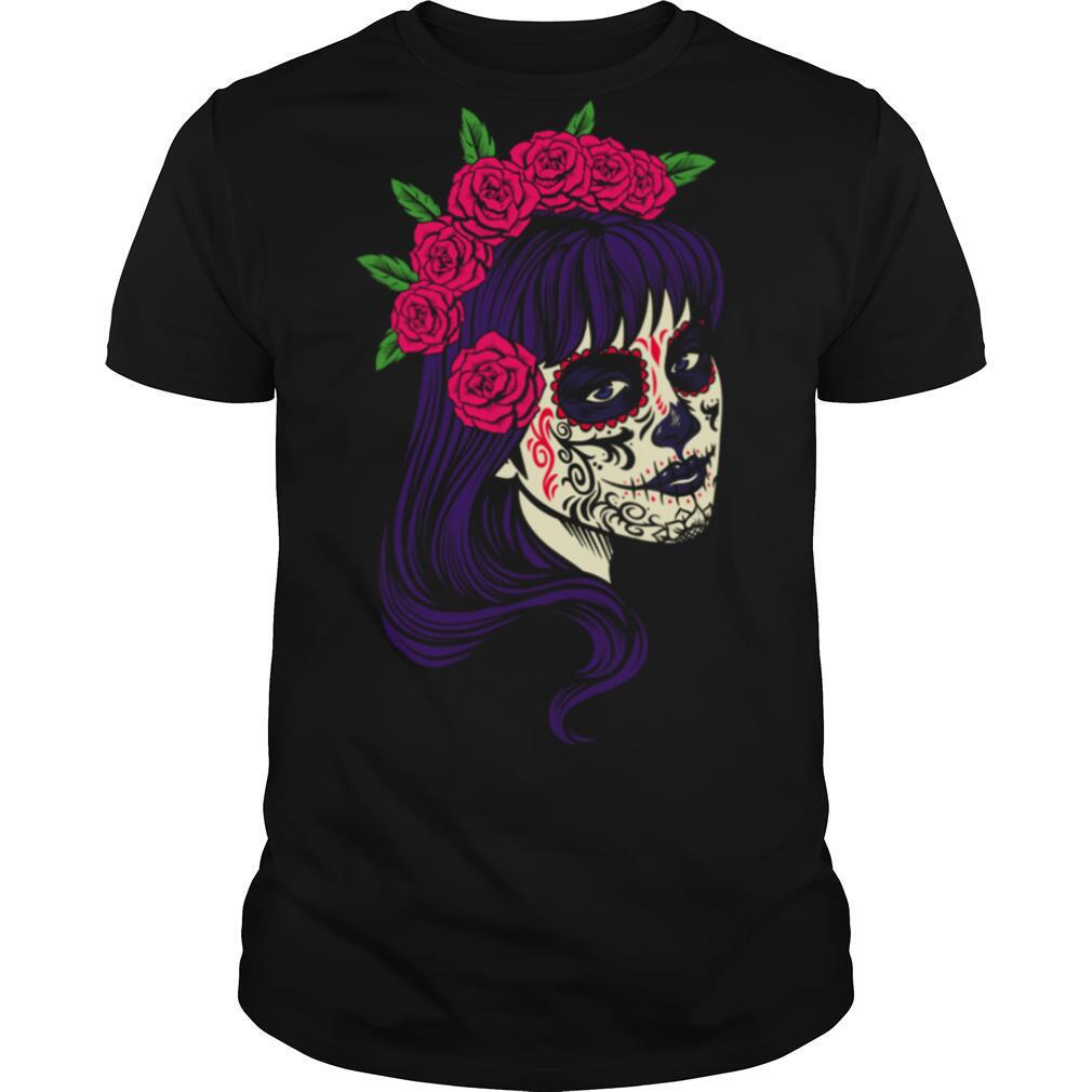 Sugar Skull Girl Day Of The Dead Dia De Muertos shirt