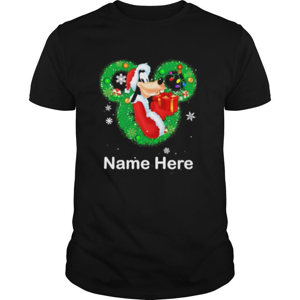 Goofy dog mickey mouse name here christmas shirt