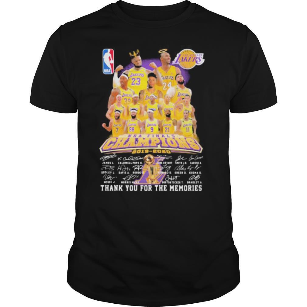 Los angeles lakers nba finals champions 2015 2020 thank for the memories signatures shirt