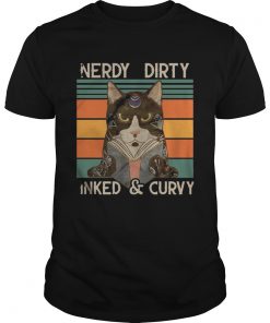 Nerdy Dirty Inked And Curvy Cat Vintage Retro  Unisex