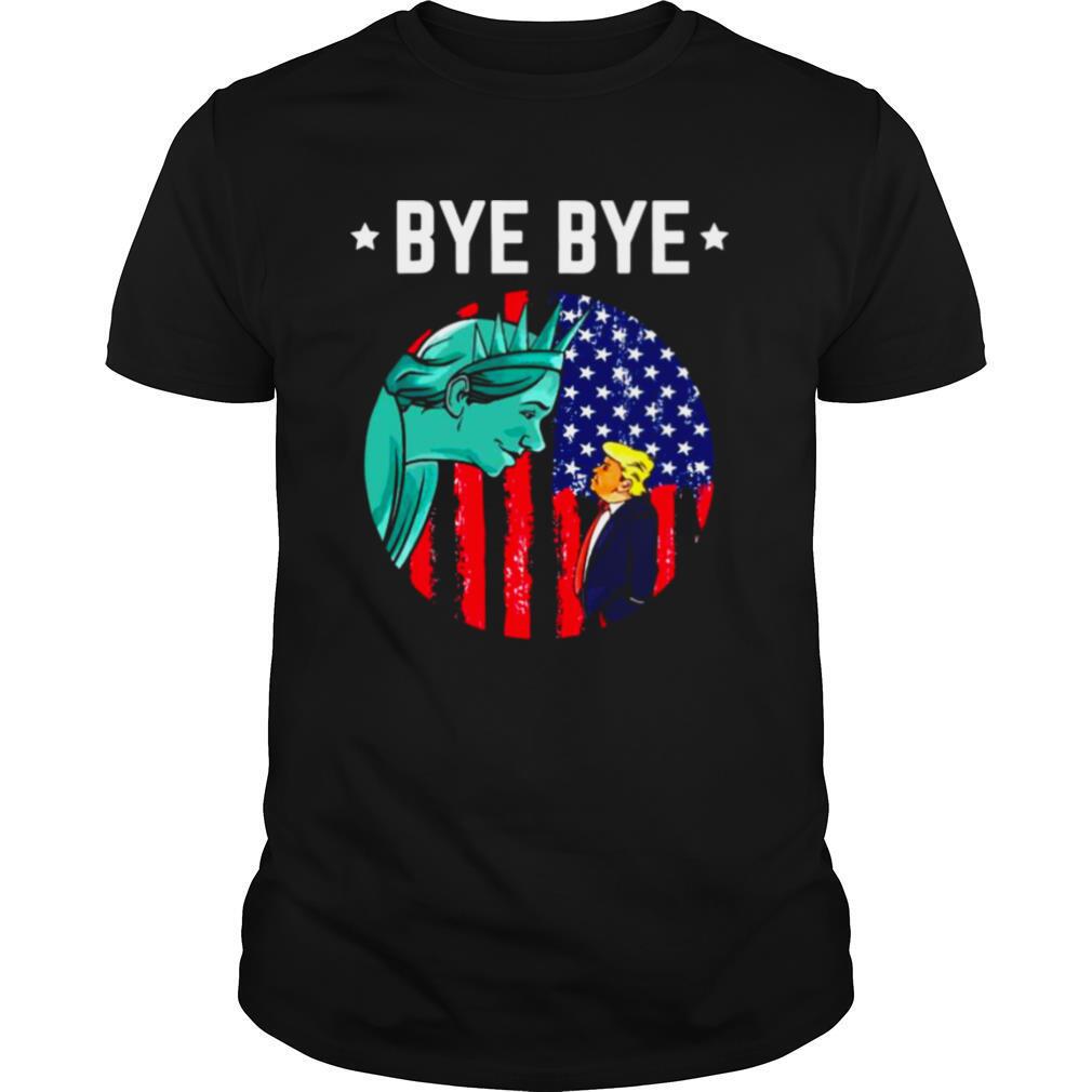 Bye bye trump 2020 trump democratic funny vintage american flag shirt