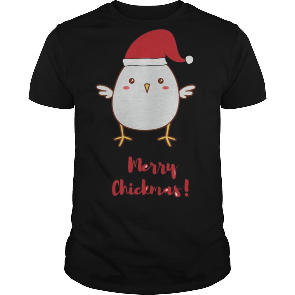 Merry Chickmas Chicken Hat Santa Clause shirt