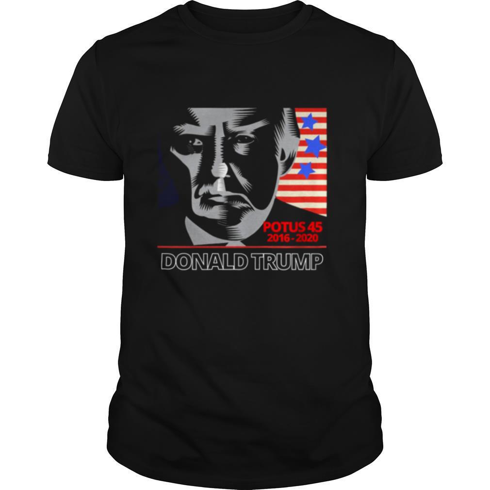 Potus 45 2016 2020 Donald Trump American Flag shirt