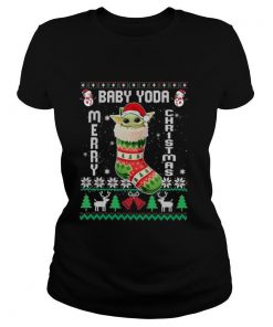 Baby Yoda In The Sock Merry Christmas Ugly shirt