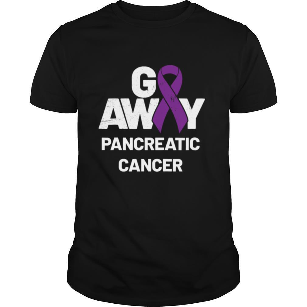 Go Away Pancreatic Cancer Awareness Purple Ribbon shirt