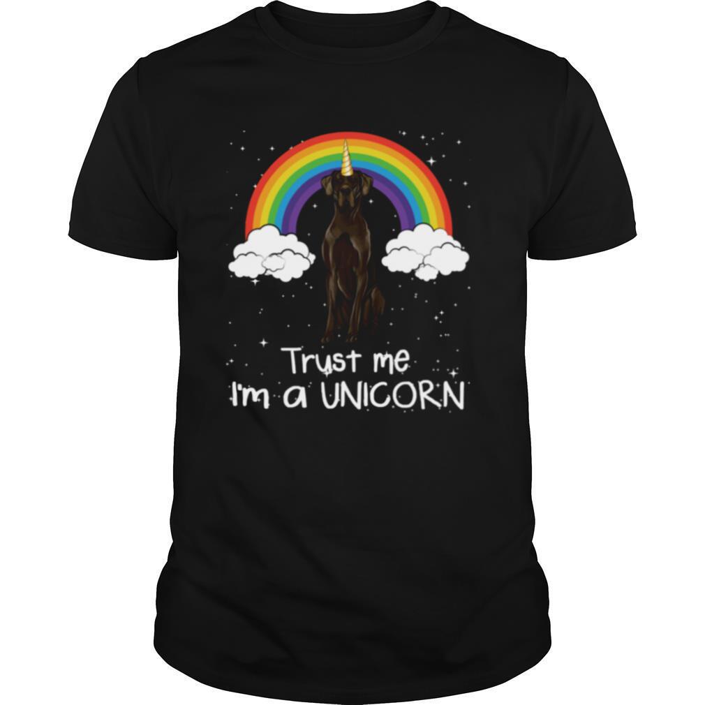 Rainbow Black Great Dane Trust Me Im A Unicorn Dog shirt
