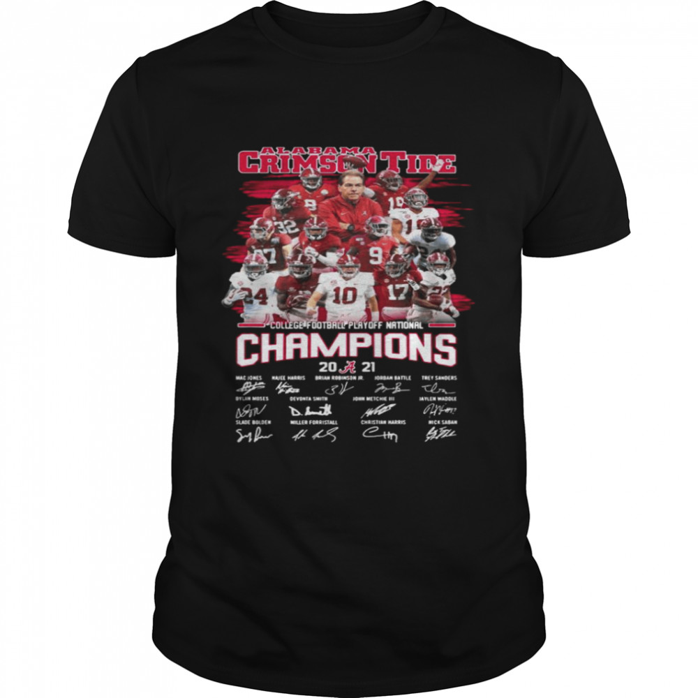 Alabama Crimson Tide College Football Playoff National Champions 2021 Signatures shirt
