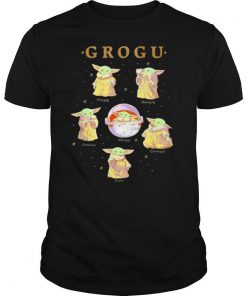 Grogu Baby Yoda Happy Petro Sleepy Hungry shirt