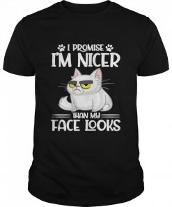 I Promise I’m Nicer Than My Face Looks Cat Funny  Classic Men's T-shirt