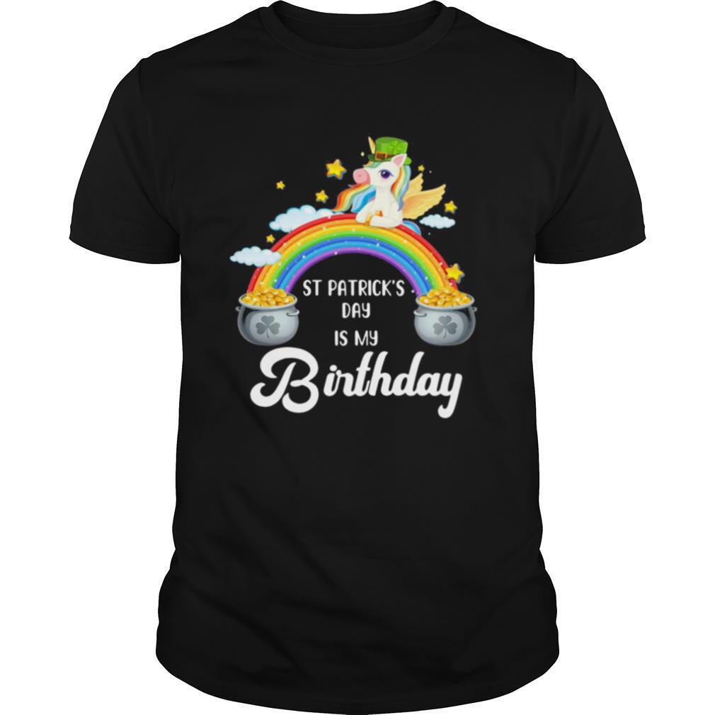 Birthday St Patricks Day Unicorn With Rainbow Shirt