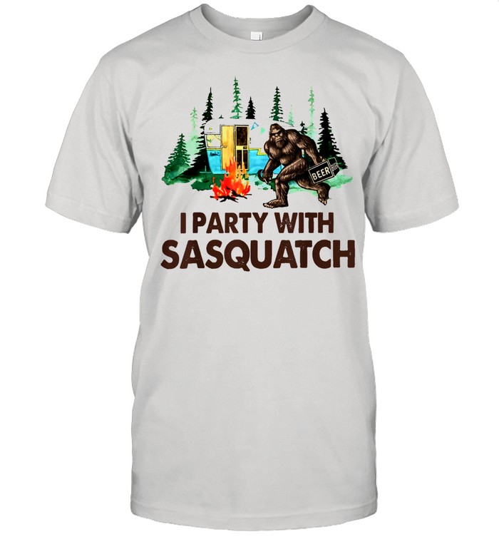 I Party With Sasquatch Bigfoot Vintage Camper Shirt
