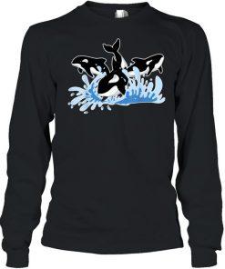Waves Aquarist Ocean Animal Orcas Sea Whale Orca Shirt Long Sleeved T-shirt