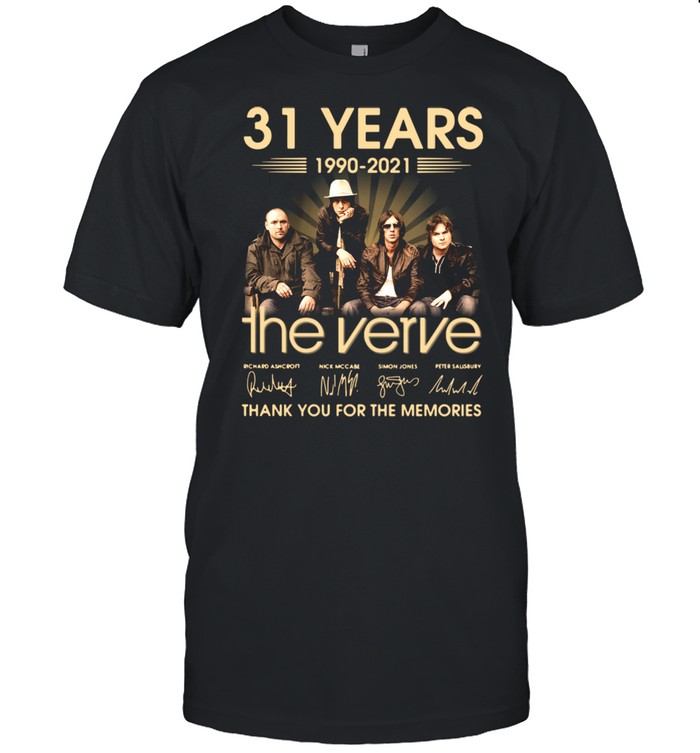 31 years 1990 2021 The Verve thank you for the memories signatures shirt