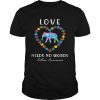 Autism Awareness Love Needs No Words Rainbow Puzzle Elephant Shirt Unisex