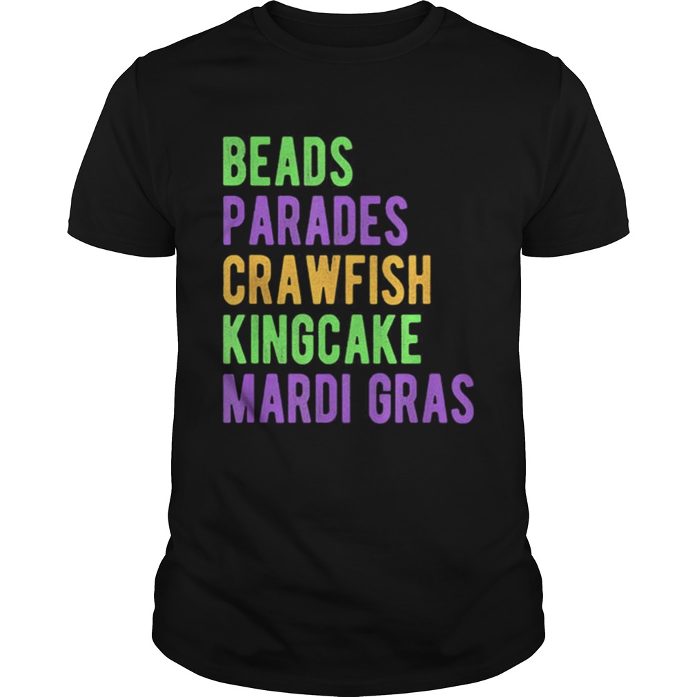 Mardi Gras Crawfish Beads White Adult Long Sleeve T-Shirt