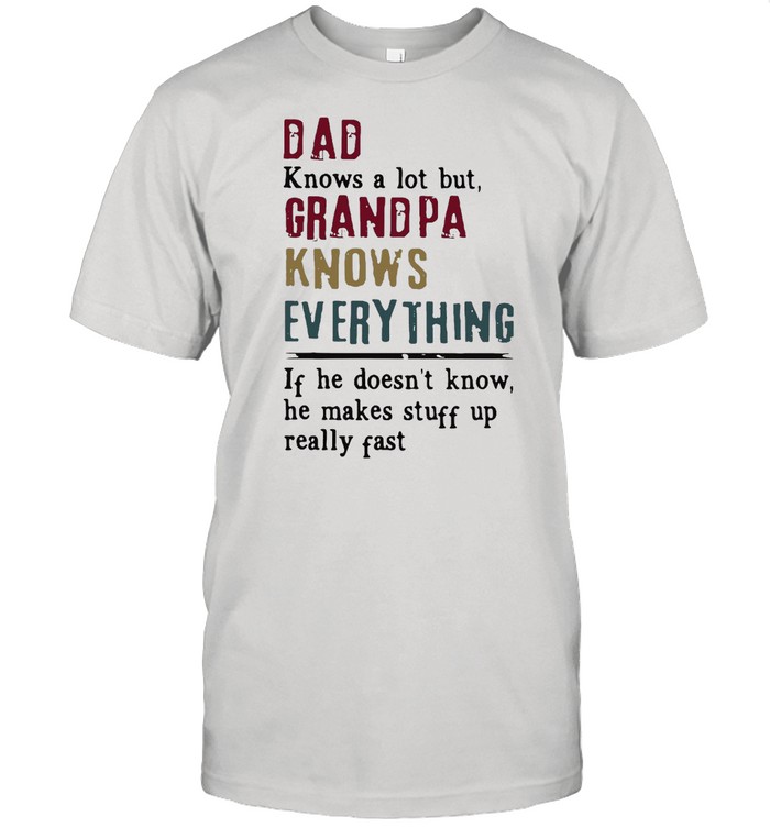 Mad Over Shirts Daddy Knows A Lot But Grandpa Knows Everything Unisex Premium Tank Top