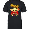 Star Wars Baby Yoda Hug Judas Priest 50 So Heavy Metal Years 2021  Classic Men's T-shirt